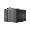 Domek narzędziowy metalowy NORDVIC Magni 283x313 cm + przesuwne Drzwi 182 cm, Ocynkowany, Dwuspadowy Dach, Wentylacja, Light Grey
